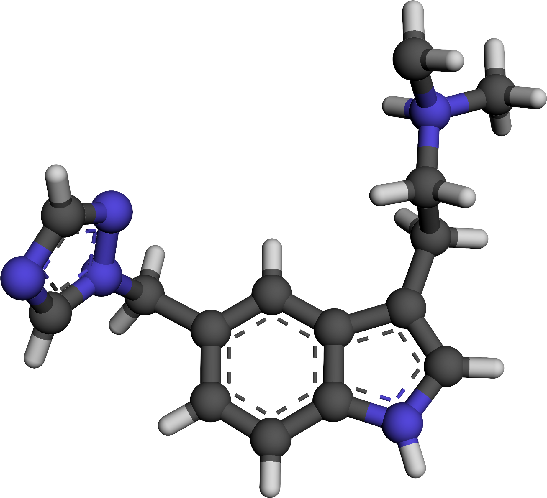 Rizatriptan 3d Ball And Stick - Molecule Clipart (2000x1816), Png Download