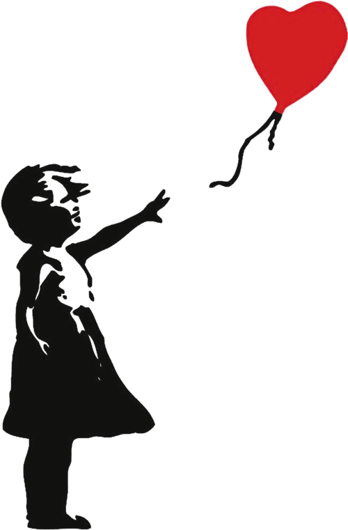 Buscar Con Google - Banksy Girl With Balloon Signed Clipart (630x800), Png Download