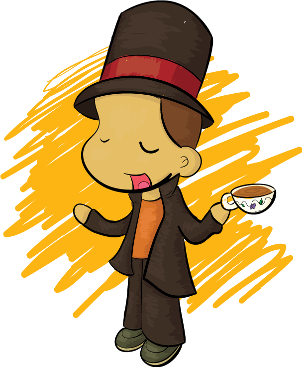 Professor Layton With Some Tea - Tea Clipart (607x736), Png Download