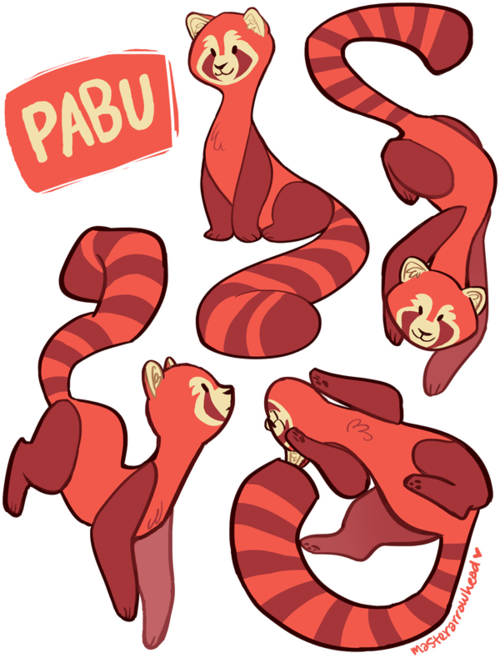 Papu Fox Ferret - Red Panda Tumblr Draw Clipart (500x658), Png Download