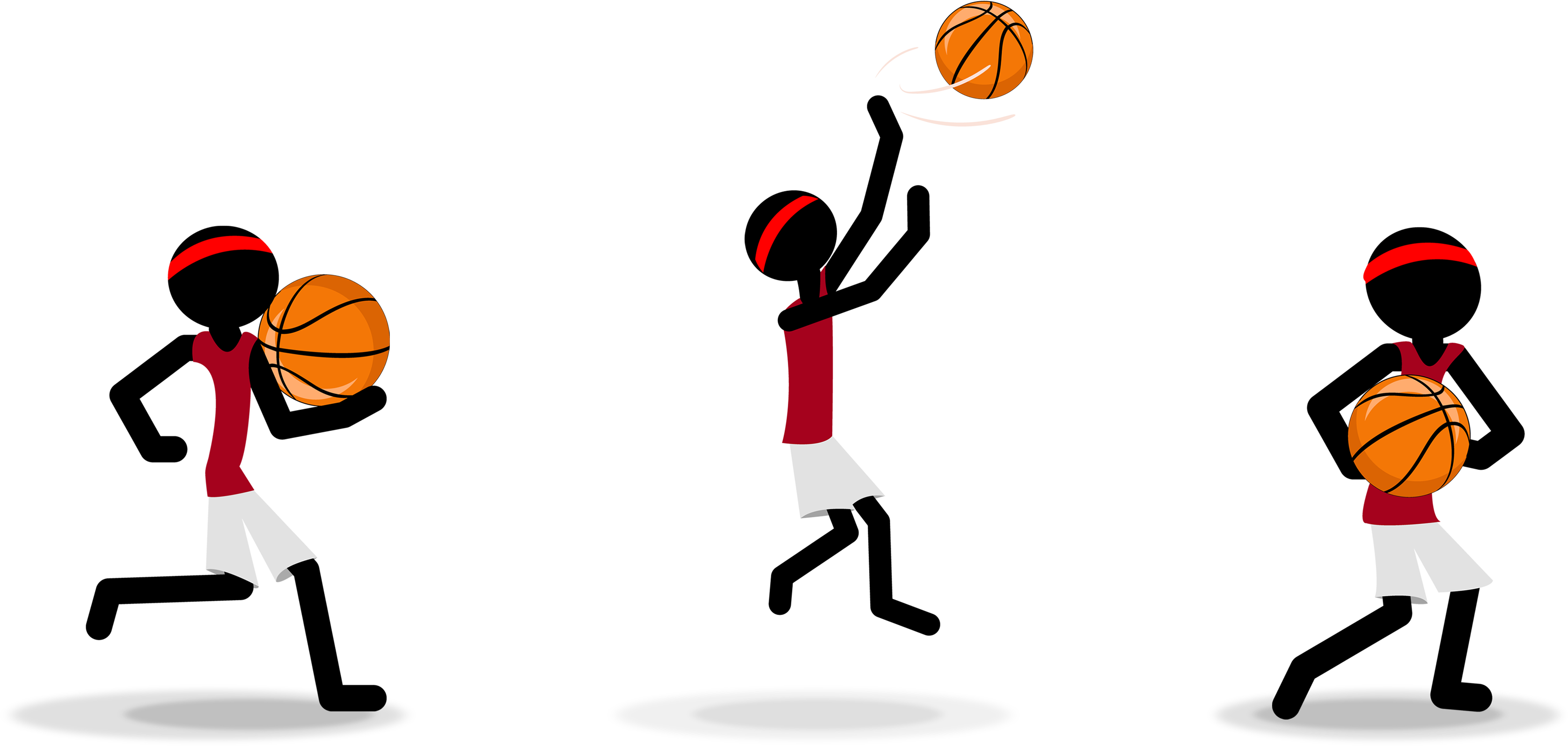 Stickman Slam Dunk On Behance Clipart Freeuse - Png Download (3840x1615), Png Download