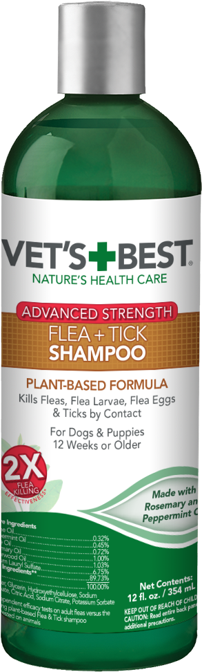 Vet's Best Flea And Tick Advanced Strength Dog Shampoo, - Vet's Best Allergy Itch Relief Dog Shampoo, 16 Oz Clipart (1000x1000), Png Download