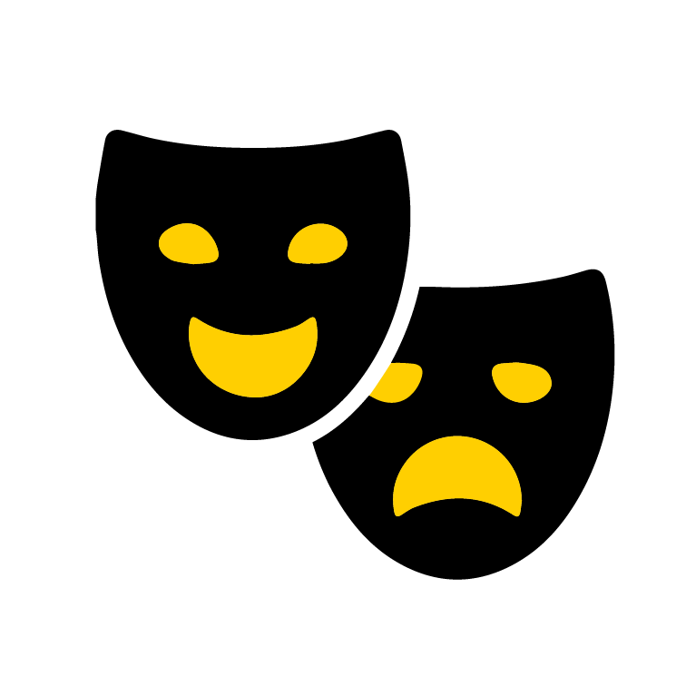 Arts, Entertainment & Recreation - Transparent Background Theatre Masks Transparent Clipart (834x834), Png Download