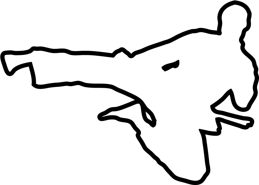 Adult Taekwondo - Line Art Clipart (1000x804), Png Download