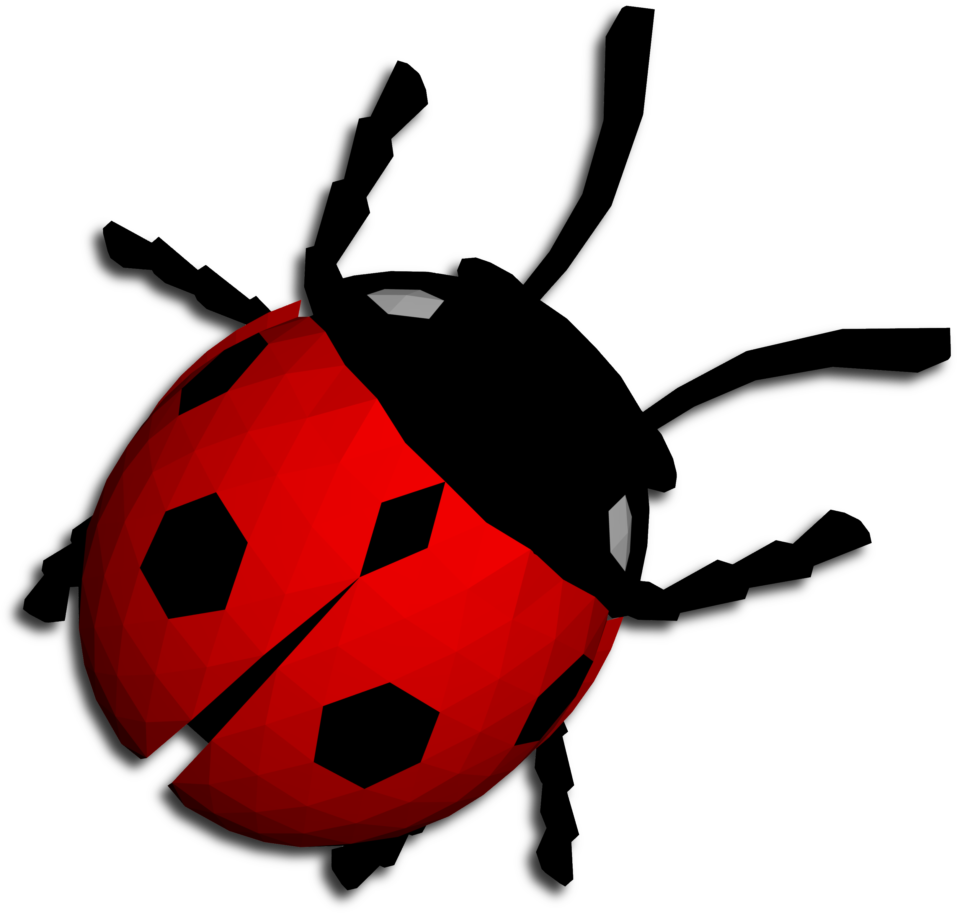 Ladybug Shadow Clipart (3274x3127), Png Download