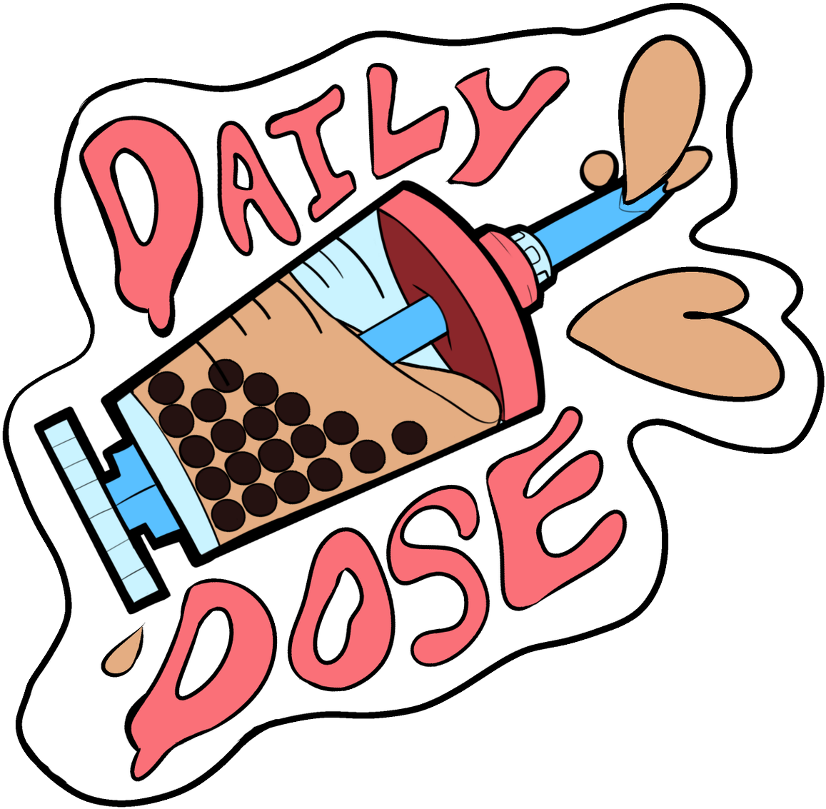 To Them Here On My Etsy Https - Daily Dose! Bubble Tea Syringe- Hard Enamel Pin 1.5" Clipart (1200x1186), Png Download