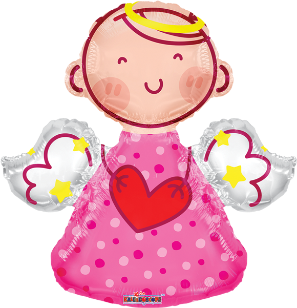 14" Angel Pink Shape Balloon - Mylar Balloons Foil Clipart (800x800), Png Download