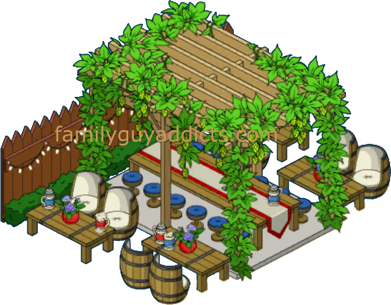 Outdoor Beirgarten - Cartoon Clipart (1351x1051), Png Download