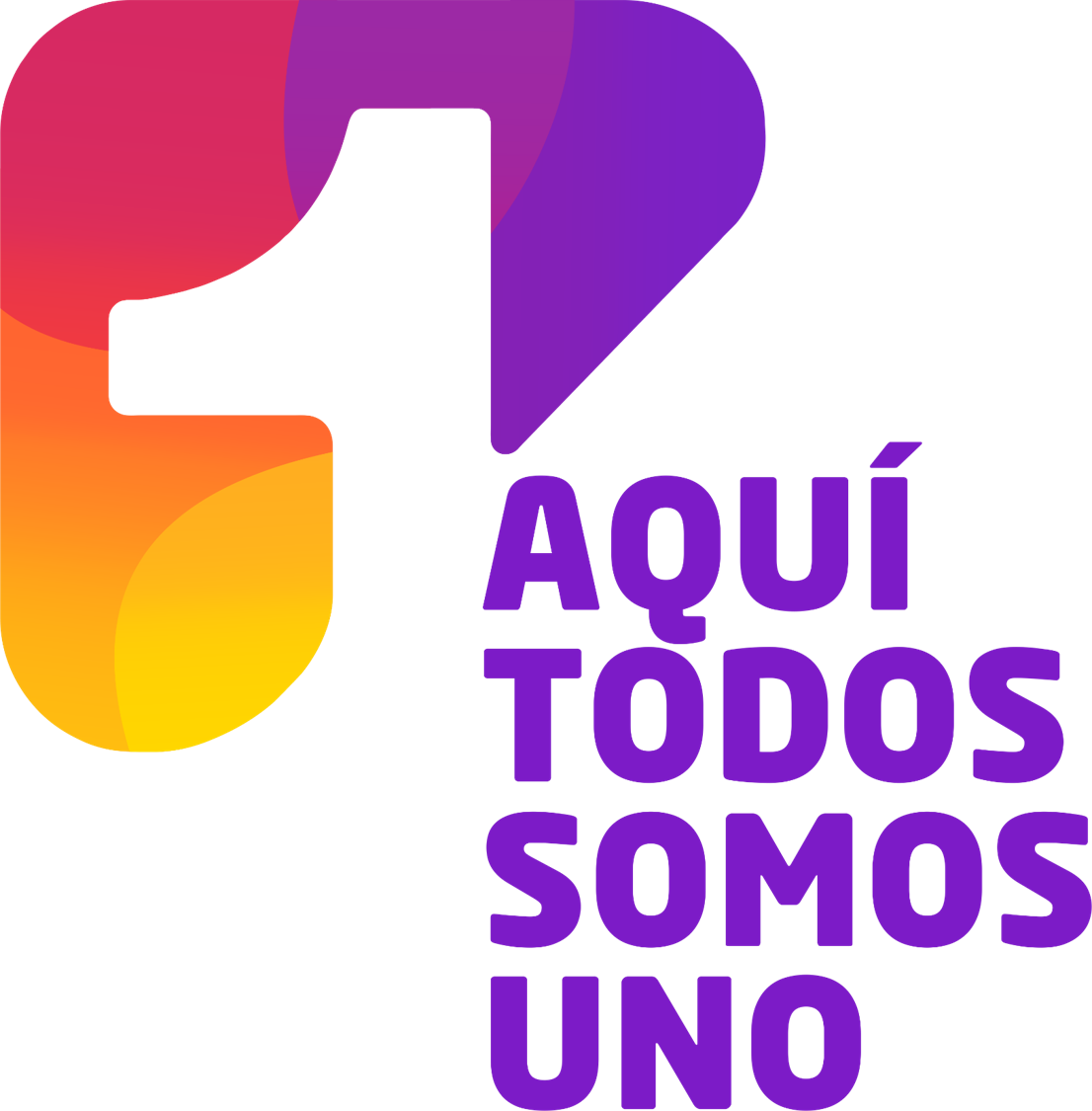 Canal Uno With Slogan Aquí Todos Somos Uno - Aqui Todos Somos Uno Clipart (1106x1125), Png Download