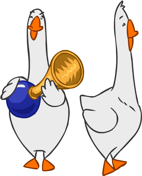 I'm Not Sure Why This Mischievous Goose Doesn't Just - Cartoon Clipart (570x676), Png Download