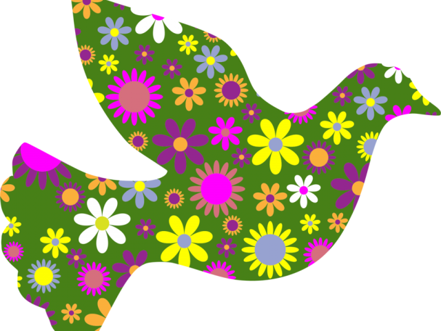 Dove Clipart Flower - Dove Of Peace And Flowers - Png Download (640x480), Png Download