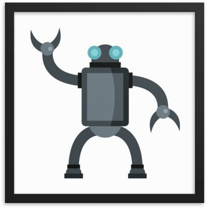 Framed Art Print - Cartoon Clipart (1000x1000), Png Download