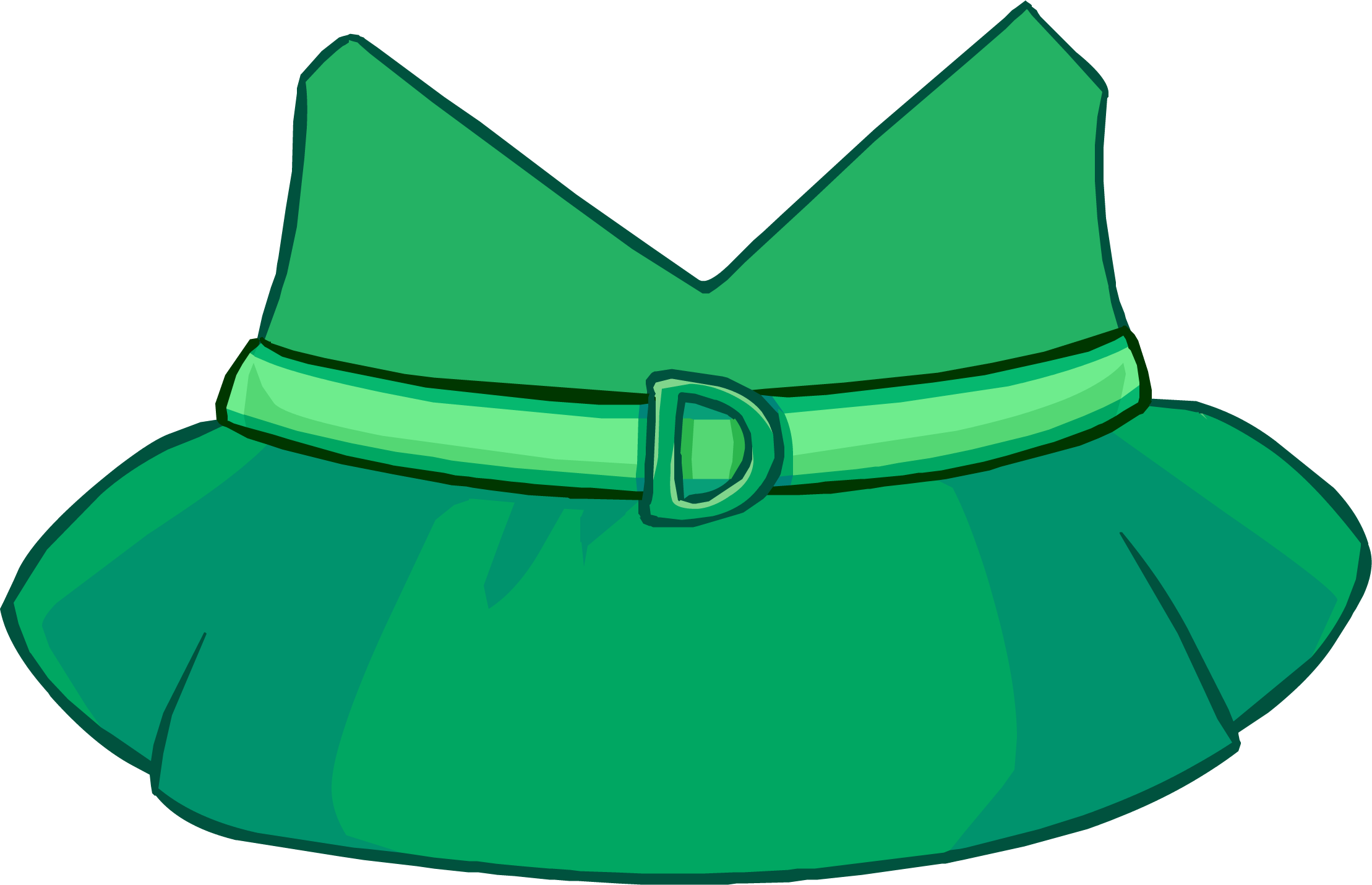 Disgusted Dress - Club Penguin Green Dress Clipart (2218x1431), Png Download