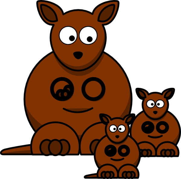 Cartoon Kangaroo Clipart (600x593), Png Download