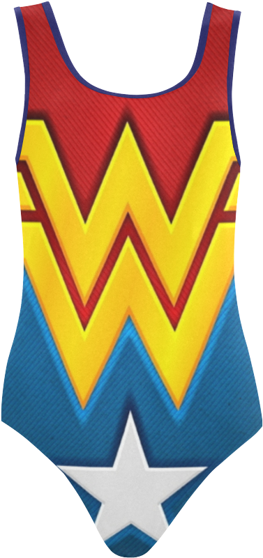 A Wonder Of A Woman Vest One Piece Swimsuit - Wonder Woman Clipart (1000x1000), Png Download