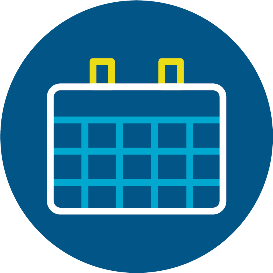 Calendar - Calendar Icon Circle Png Blue Clipart (1024x1024), Png Download