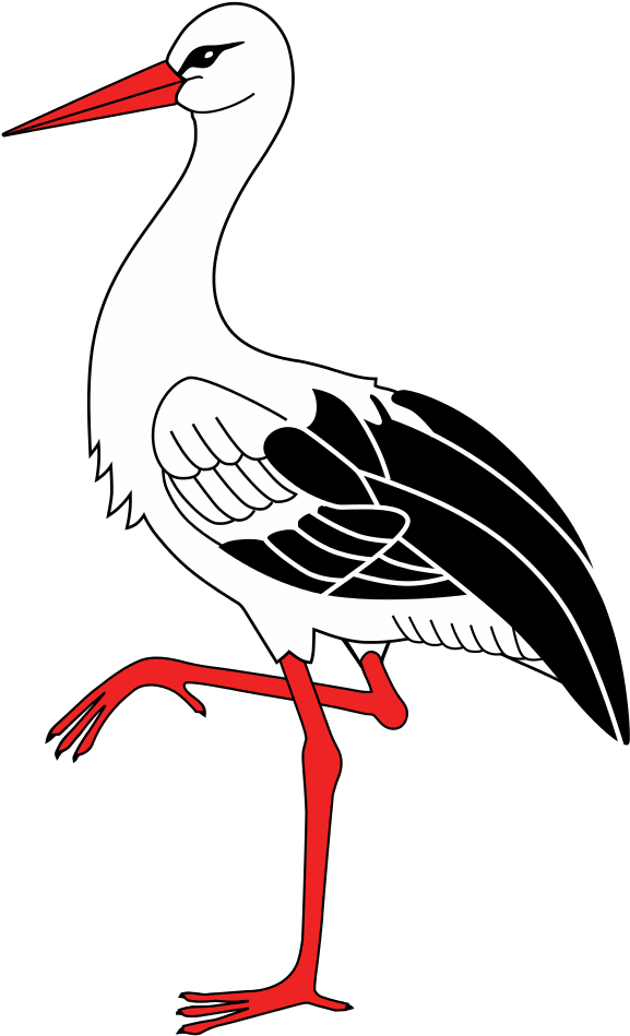 Gólya - Http - //upload - Wikimedia - - Svg/500px-stork - Cigogne Dessin Png Clipart (500x688), Png Download