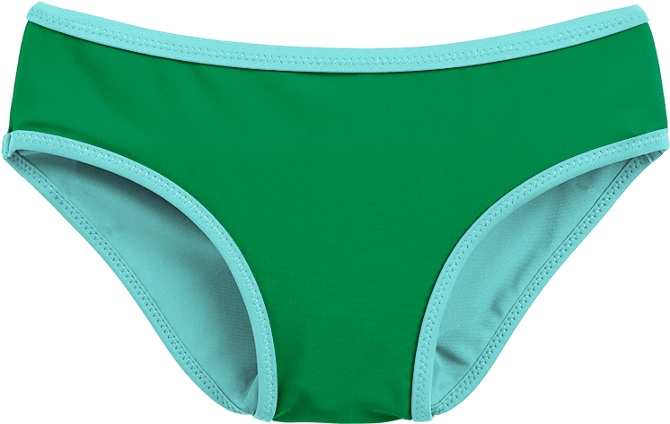 Child Wearing The Reversible Swim Bottom In Kids Size - Femilet Delhi Bikini Grøn Clipart (850x891), Png Download