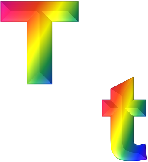 Stage Lights Cliparts 18, Buy Clip Art - Rainbow Letter T - Png Download (579x720), Png Download