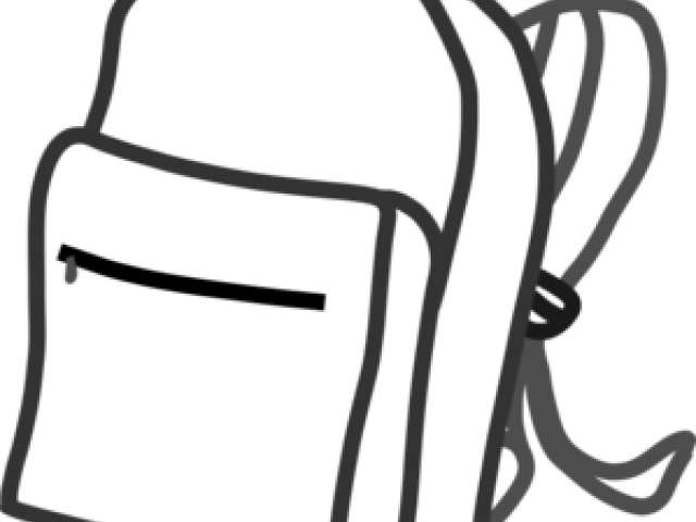 Bag Clipart Book Bag - School Bag Black And White - Png Download (640x480), Png Download