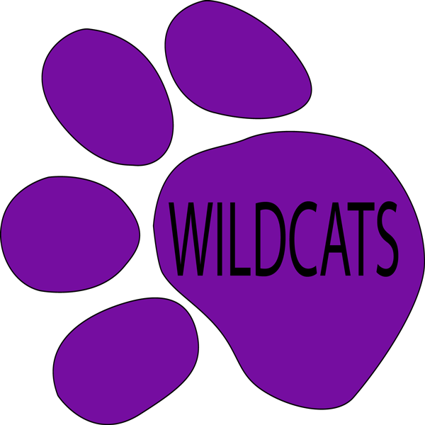Wildcats Purple Paw Print Clipart (600x600), Png Download