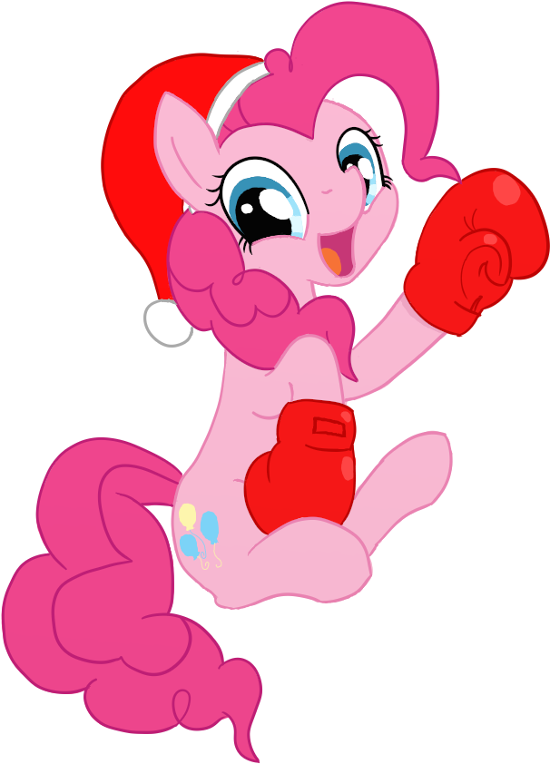 Drizzlefag, Boxing Gloves, Hat, Pinkie Pie, Safe, Santa - Cartoon Clipart (670x920), Png Download