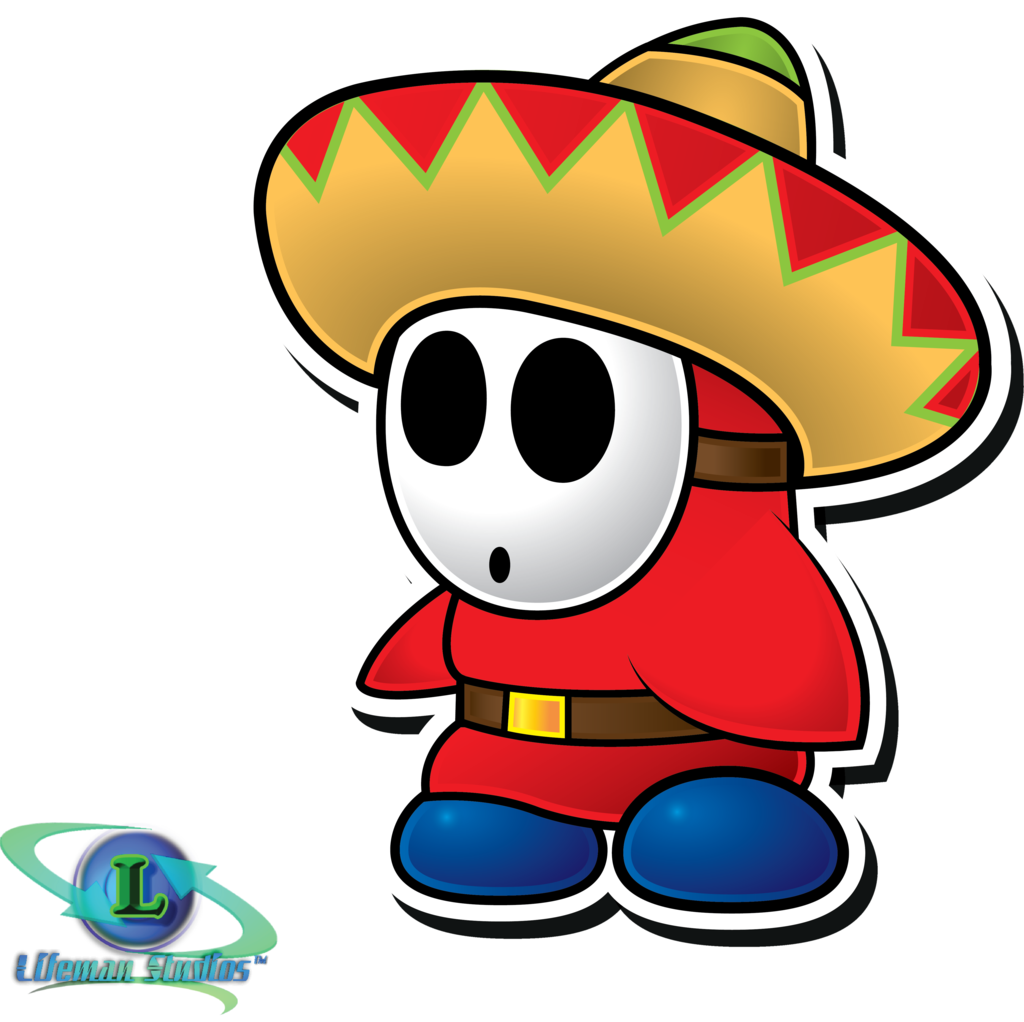 Mario Bros Clipart One Star - Paper Mario Sticker Star Shy Guy - Png Download (895x893), Png Download