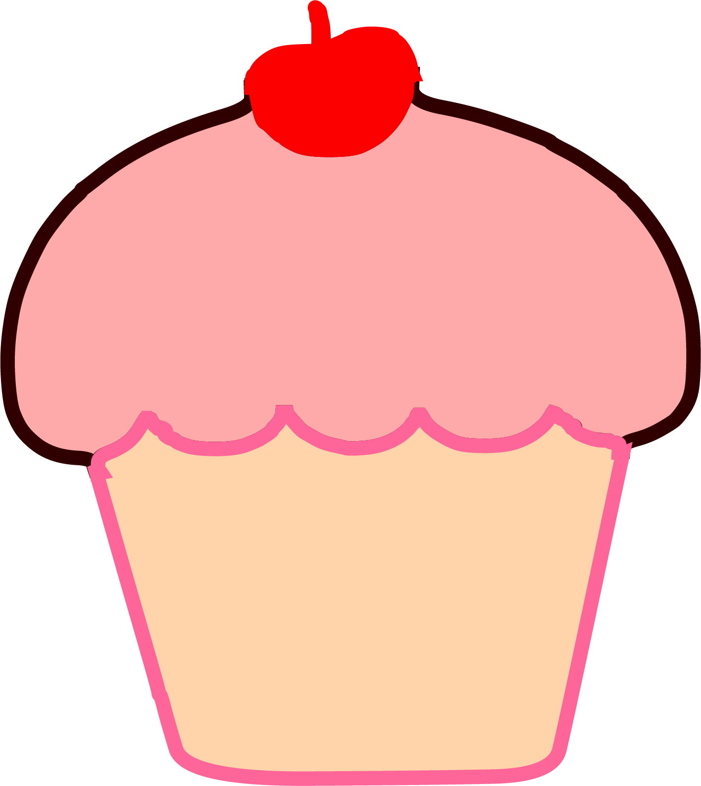 Brown Cupcake Cherry Clipart Png - Openclipart Transparent Png (1416x1588), Png Download