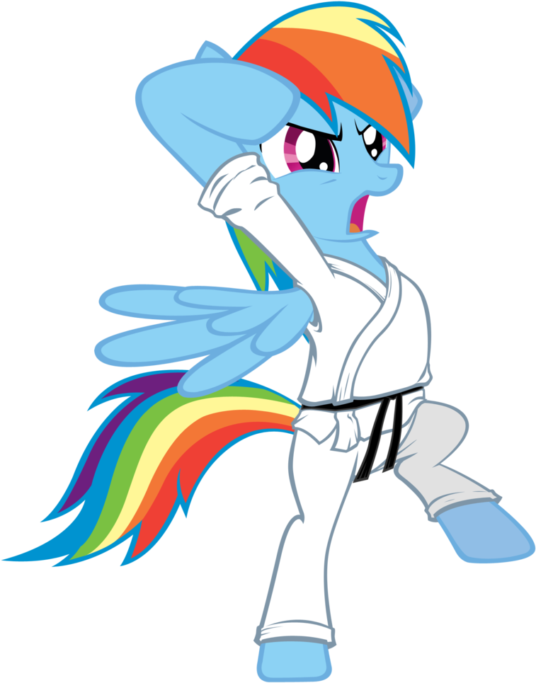 Bipedal, Black Belt, Clothes, Female, Gi, Karate, Mare, - My Little Pony Karate Clipart (778x1026), Png Download