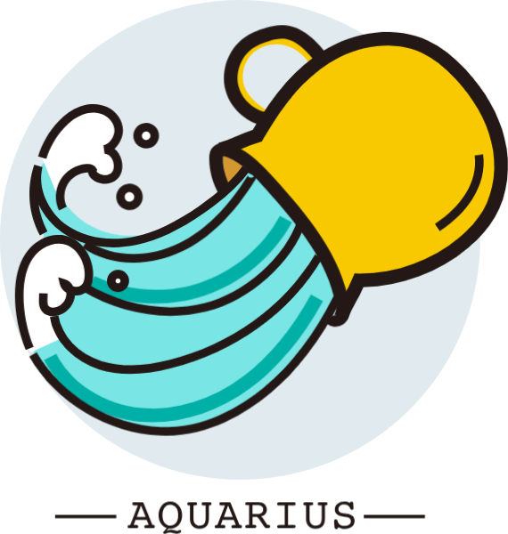 Free Online Aquarius Bottles Constellations Constellation - Jakie Miesiące Do Siebie Pasują Clipart (570x600), Png Download