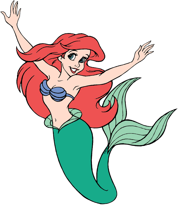 New Ariel - Cartoon Clipart (616x711), Png Download
