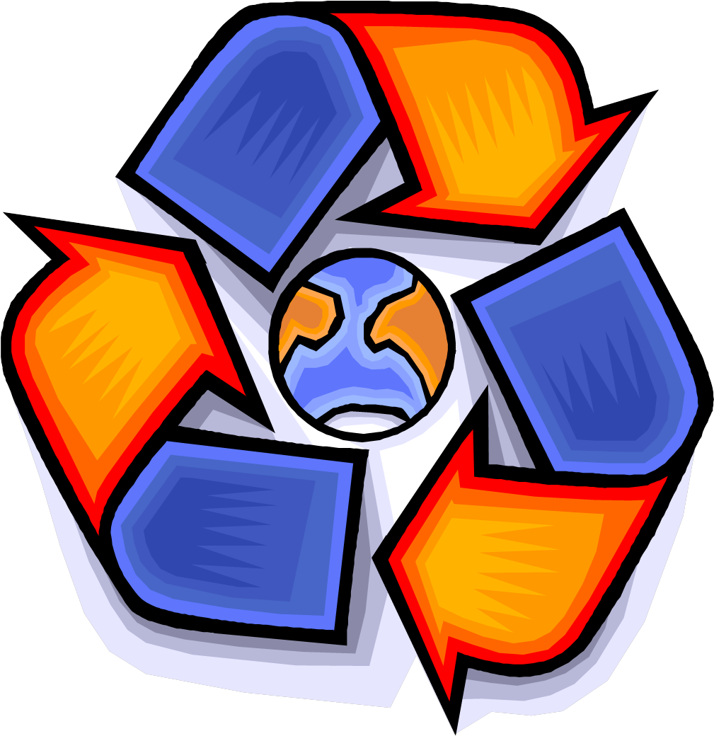Computer Clipart Waste - Recycle Note Cards (pk Of 10) - Png Download (630x644), Png Download