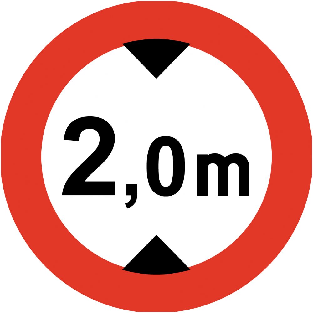 No Camper Vans Above 2 Meters Height - Señales De Transito Altura Maxima Clipart (1000x1000), Png Download