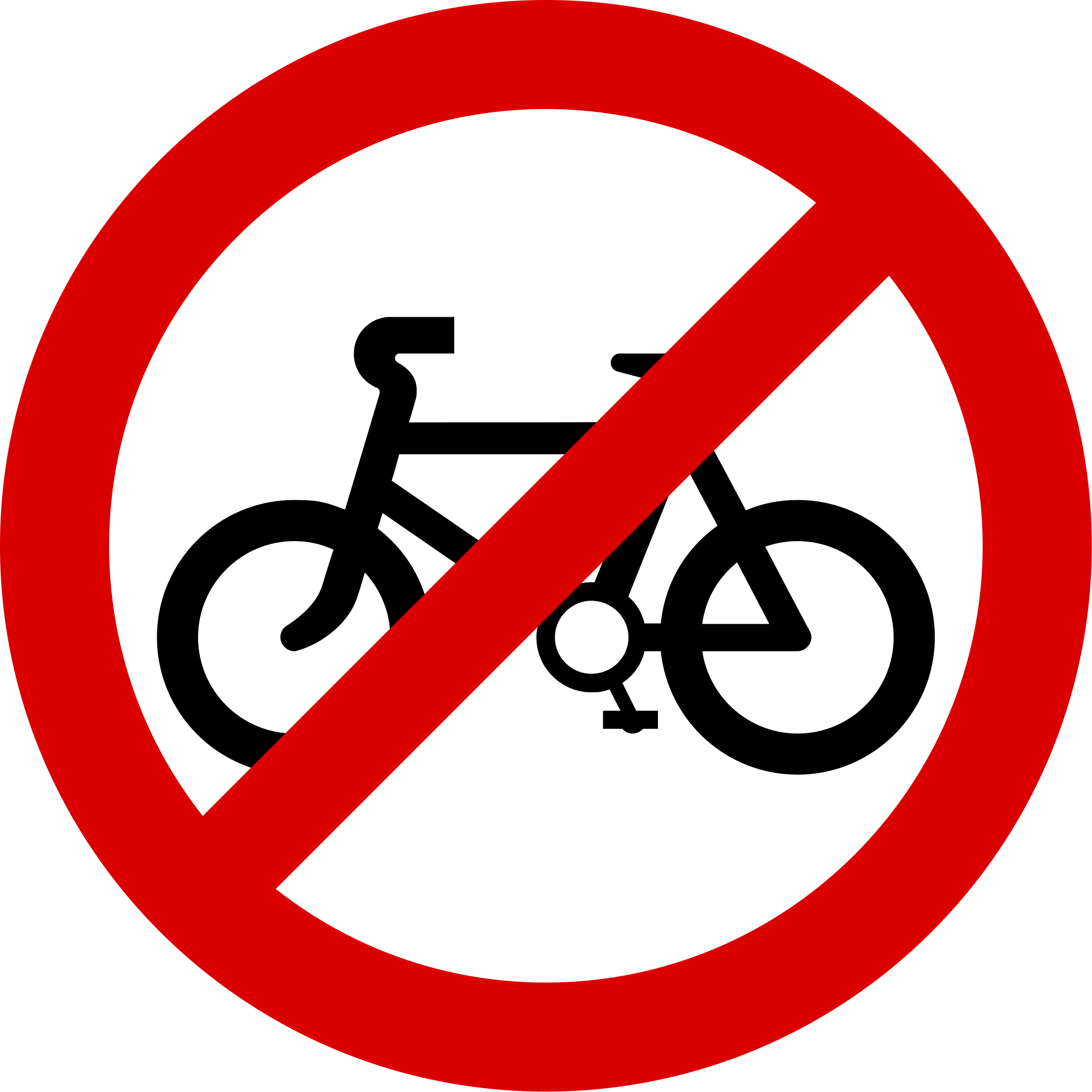 No Pedal Cycles - No Smoking Sign Png Clipart (1106x1106), Png Download