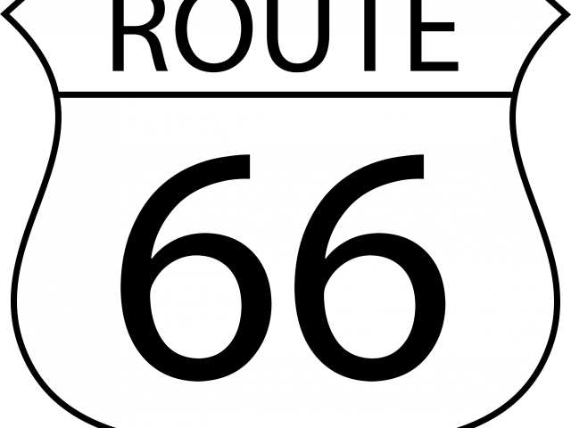 Sign Clipart Outline - U.s. Route 66 Sign Throw Blanket - Png Download (640x480), Png Download