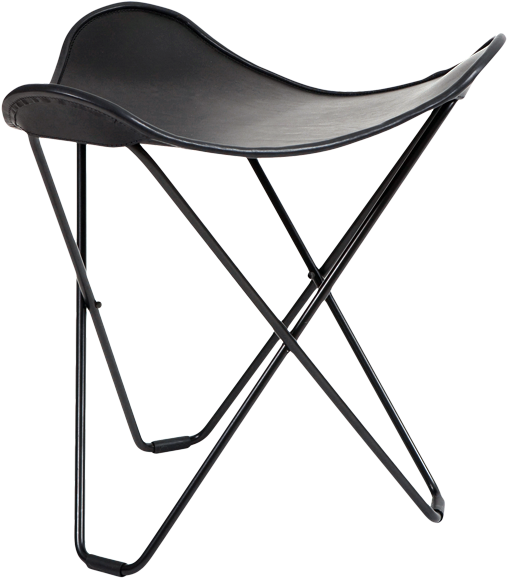 Cuero Flying Goose Stool Black Leather Dyke Amp Dean - Cuero Flying Goose Pampa Stool - Black/black 64/frame Clipart (600x600), Png Download