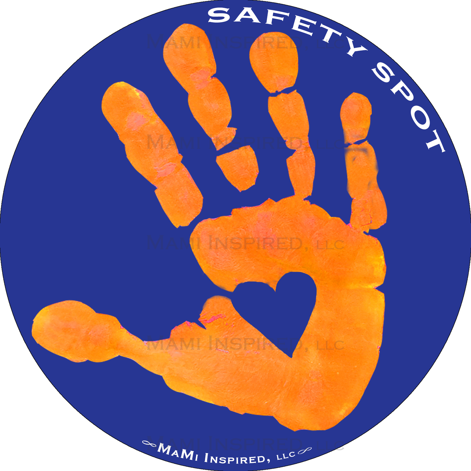 Safety Spot Orange Kids Hand Car Magnet Handprint Parking - Kids Hands On Car Parking Clipart (1500x1500), Png Download