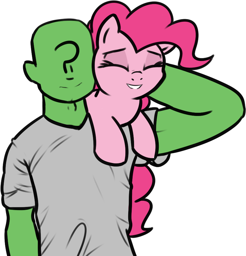 Neuro, Clothes, Eyes Closed, Female, Holding A Pony, - Cartoon Clipart (885x906), Png Download