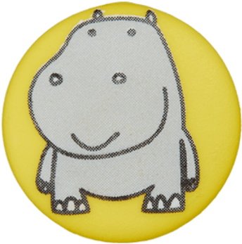 Polyester Button Hippo - Cartoon Clipart (954x954), Png Download