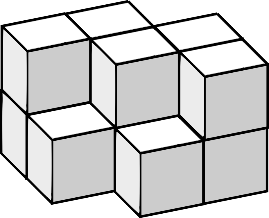 Three-dimensional Space Cube Line Computer Icons - Tetris 3d Block Png Clipart (926x750), Png Download
