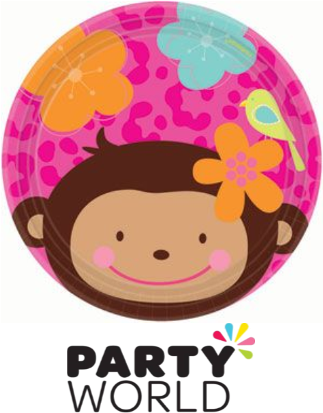 Amscan 18cm International Monkey Love Paper Plates Clipart (600x600), Png Download