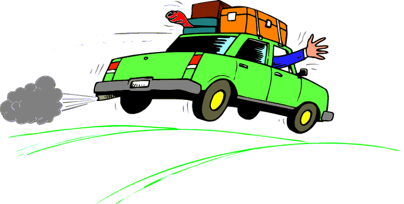 Family Car Trip - Car Driving Away Clip Art - Png Download (799x404), Png Download