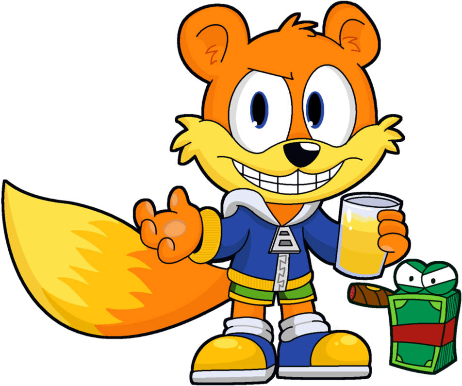 Conker The Squirrel By The-driz Conkers, Squirrel, - Conker The Squirrel Cartoon Clipart (972x823), Png Download