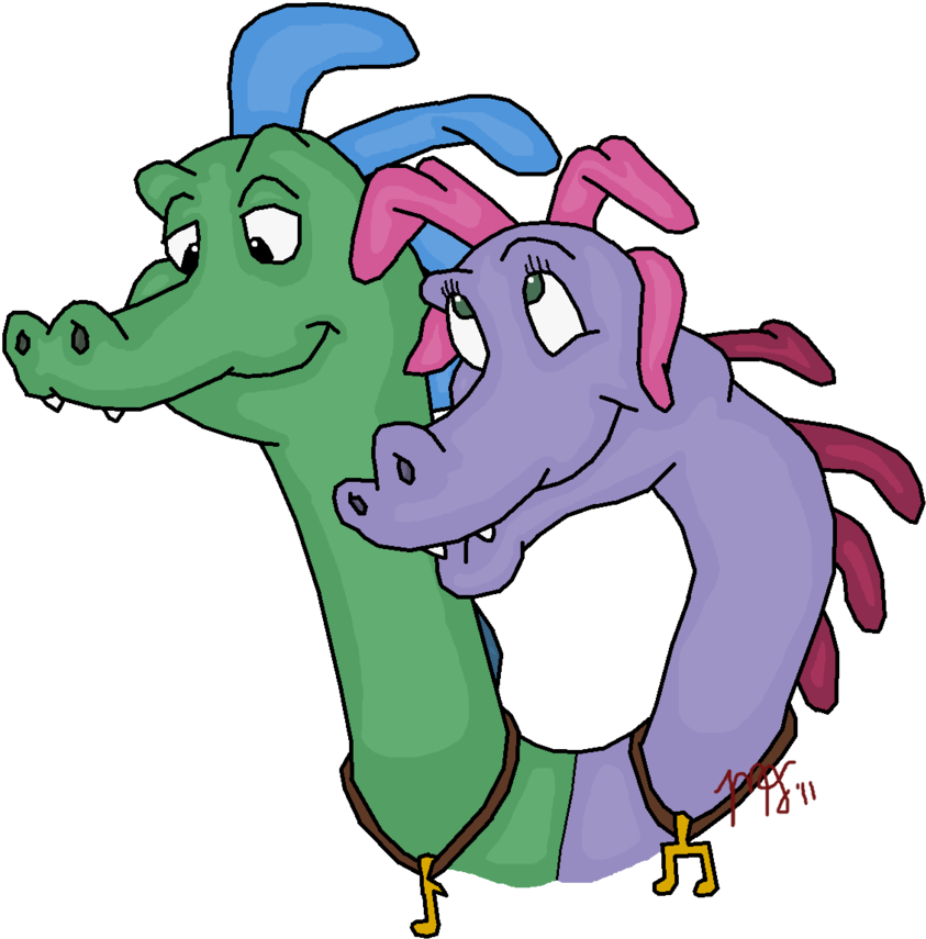 Zak And Wheezie By - Dragon Tales Wheezie Clipart (900x874), Png Download