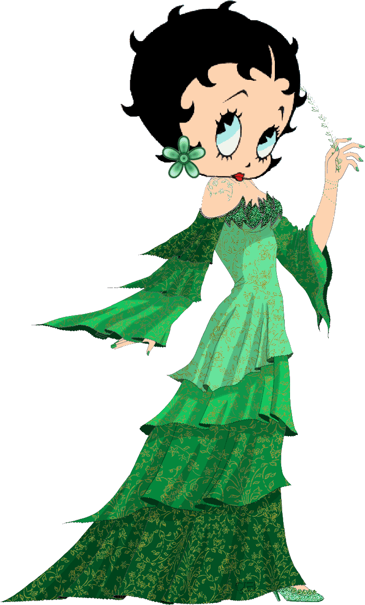 Green Sticker - Betty Boop Watch – Betty Boop Dressed Up Clipart (776x1281), Png Download