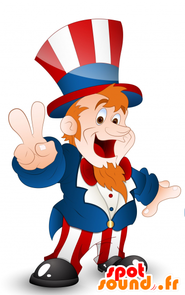 Mascot Uncle Sam, Dressed In The Colors Of America - Fourth Of July Coloring Book For Kids - Celebrate America! Clipart (600x600), Png Download