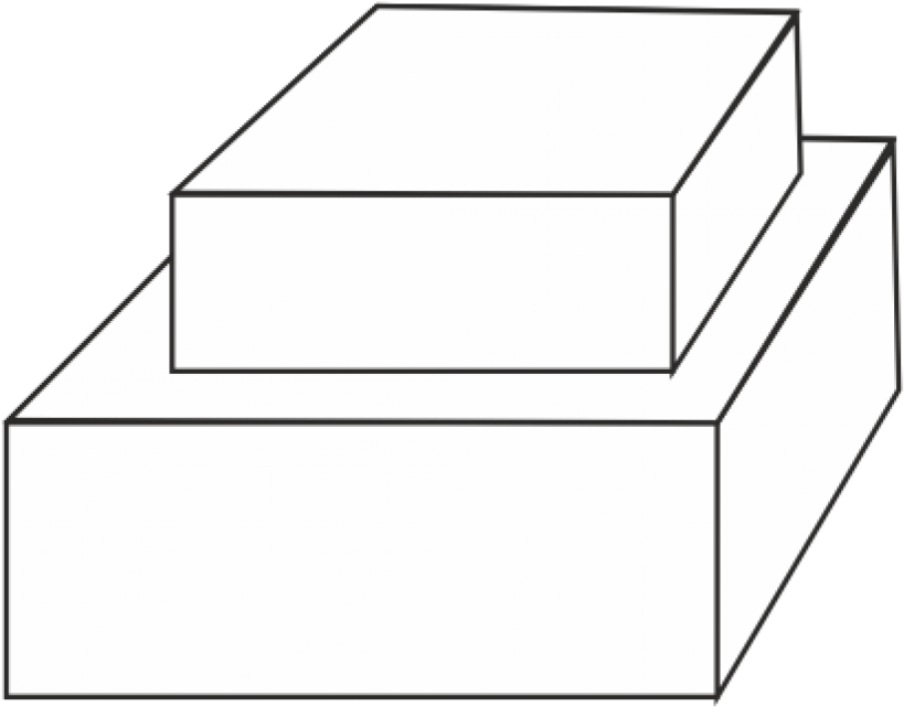Two Tier Square Cake - Square Cakes Two Tiers Clipart (1000x1000), Png Download