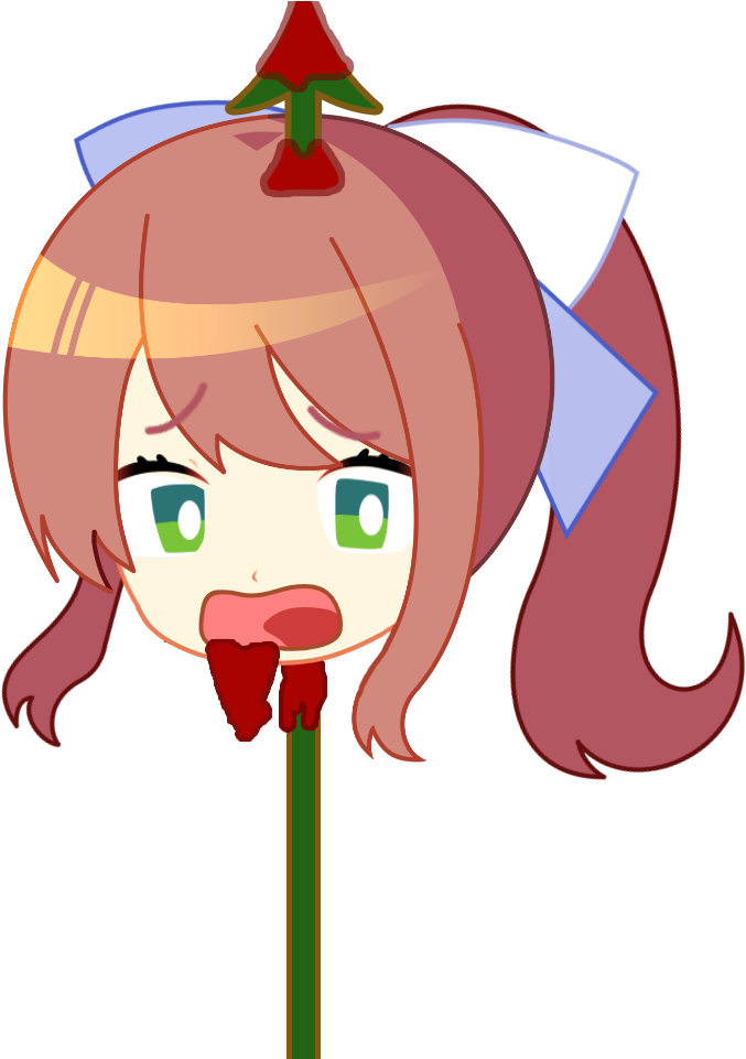 Monika Chibi Bulli[reads Announcement Bar] Say No More - Monika Sticker Jumping Clipart (960x960), Png Download