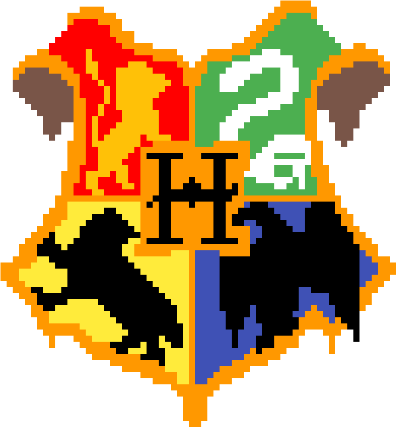 Hogwarts Crest - Pixel Art Harry Potter Clipart (1200x1200), Png Download
