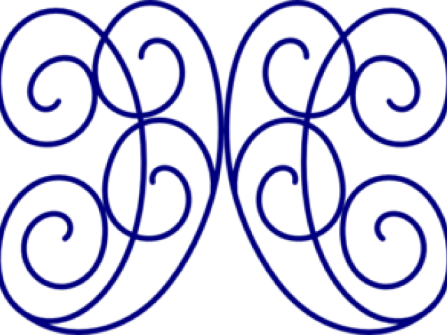 Dark Blue Clipart Royal Blue Wedding - Blue And Gold Swirl - Png Download (640x480), Png Download